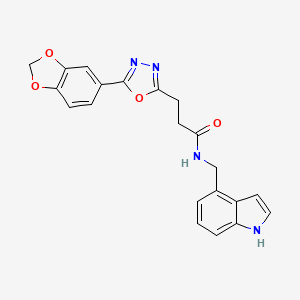 3-[5-(1,3-benzodioxol-5-yl)-1,3,4-oxadiazol-2-yl]-N-(1H-indol-4-ylmethyl)propanamide