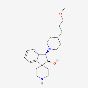 molecular formula C22H34N2O2 B3783557 rel-(2R,3R)-3-[4-(3-methoxypropyl)-1-piperidinyl]-2,3-dihydrospiro[indene-1,4'-piperidin]-2-ol bis(trifluoroacetate) (salt) 