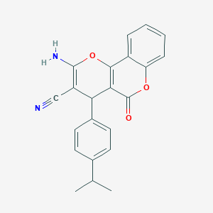 molecular formula C22H18N2O3 B378356 2-Amino-4-(4-isopropyl-phenyl)-5-oxo-4H,5H-pyrano[3,2-c]chromene-3-carbonitrile CAS No. 5224-64-6