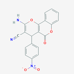 2-Amino-4-(4-nitrophenyl)-5-oxo-4H,5H-pyrano[3,2-c]chromene-3-carbonitrile