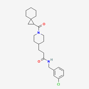 N-[(3-chlorophenyl)methyl]-3-[1-(spiro[2.5]octane-2-carbonyl)piperidin-4-yl]propanamide