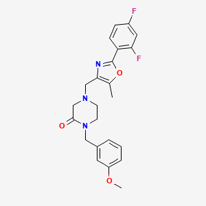 4-[[2-(2,4-Difluorophenyl)-5-methyl-1,3-oxazol-4-yl]methyl]-1-[(3-methoxyphenyl)methyl]piperazin-2-one