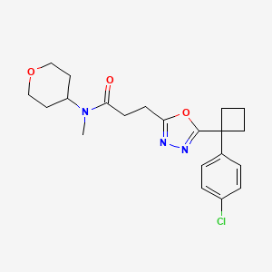 3-{5-[1-(4-chlorophenyl)cyclobutyl]-1,3,4-oxadiazol-2-yl}-N-methyl-N-(tetrahydro-2H-pyran-4-yl)propanamide