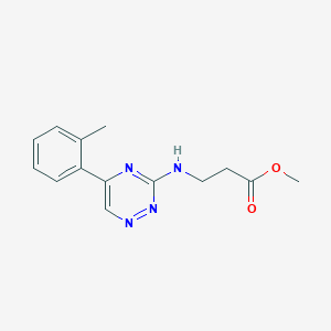 molecular formula C14H16N4O2 B3783615 methyl N-[5-(2-methylphenyl)-1,2,4-triazin-3-yl]-beta-alaninate 