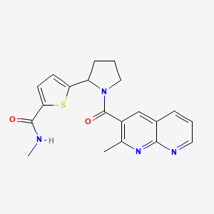 molecular formula C20H20N4O2S B3783621 N-methyl-5-{1-[(2-methyl-1,8-naphthyridin-3-yl)carbonyl]-2-pyrrolidinyl}-2-thiophenecarboxamide 