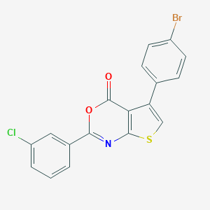 molecular formula C18H9BrClNO2S B378365 5-(4-bromophenyl)-2-(3-chlorophenyl)-4H-thieno[2,3-d][1,3]oxazin-4-one CAS No. 312528-53-3