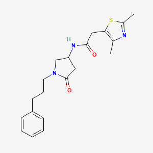 molecular formula C20H25N3O2S B3783655 2-(2,4-dimethyl-1,3-thiazol-5-yl)-N-[5-oxo-1-(3-phenylpropyl)-3-pyrrolidinyl]acetamide 