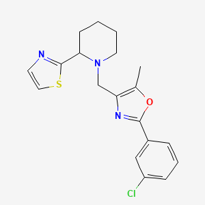 1-{[2-(3-chlorophenyl)-5-methyl-1,3-oxazol-4-yl]methyl}-2-(1,3-thiazol-2-yl)piperidine