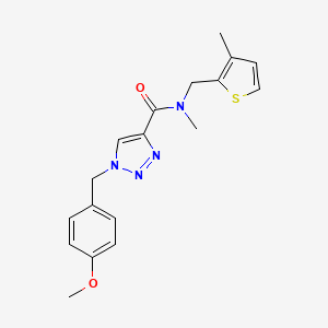 molecular formula C18H20N4O2S B3783662 1-(4-methoxybenzyl)-N-methyl-N-[(3-methyl-2-thienyl)methyl]-1H-1,2,3-triazole-4-carboxamide 