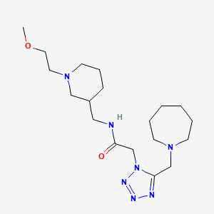 molecular formula C19H35N7O2 B3783668 2-[5-(1-azepanylmethyl)-1H-tetrazol-1-yl]-N-{[1-(2-methoxyethyl)-3-piperidinyl]methyl}acetamide 