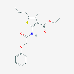 molecular formula C19H23NO4S B378367 Ethyl 4-methyl-2-[(phenoxyacetyl)amino]-5-propyl-3-thiophenecarboxylate 