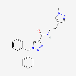 molecular formula C22H22N6O B3783678 1-(diphenylmethyl)-N-[2-(1-methyl-1H-pyrazol-4-yl)ethyl]-1H-1,2,3-triazole-4-carboxamide 