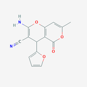 2-Amino-4-furan-2-yl-7-methyl-5-oxo-4H,5H-pyrano[4,3-b]pyran-3-carbonitrile