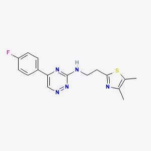 N-[2-(4,5-dimethyl-1,3-thiazol-2-yl)ethyl]-5-(4-fluorophenyl)-1,2,4-triazin-3-amine