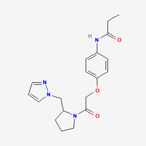 N-(4-{2-oxo-2-[2-(1H-pyrazol-1-ylmethyl)pyrrolidin-1-yl]ethoxy}phenyl)propanamide