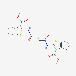ethyl 2-[[4-[(3-ethoxycarbonyl-5,6-dihydro-4H-cyclopenta[b]thiophen-2-yl)amino]-4-oxobutanoyl]amino]-5,6-dihydro-4H-cyclopenta[b]thiophene-3-carboxylate