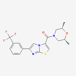 molecular formula C19H18F3N3O2S B3783701 3-{[(2R*,6S*)-2,6-dimethyl-4-morpholinyl]carbonyl}-6-[3-(trifluoromethyl)phenyl]imidazo[2,1-b][1,3]thiazole 