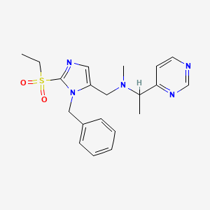 N-{[1-benzyl-2-(ethylsulfonyl)-1H-imidazol-5-yl]methyl}-N-methyl-1-(4-pyrimidinyl)ethanamine