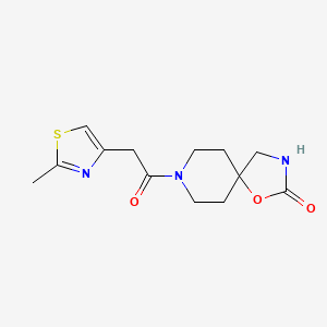 molecular formula C13H17N3O3S B3783717 8-[(2-methyl-1,3-thiazol-4-yl)acetyl]-1-oxa-3,8-diazaspiro[4.5]decan-2-one 