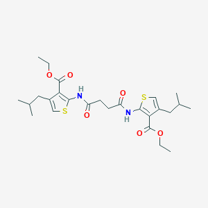molecular formula C26H36N2O6S2 B378372 Ethyl 2-[[4-[[3-ethoxycarbonyl-4-(2-methylpropyl)thiophen-2-yl]amino]-4-oxobutanoyl]amino]-4-(2-methylpropyl)thiophene-3-carboxylate CAS No. 342397-16-4