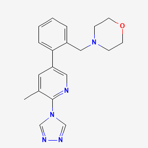 molecular formula C19H21N5O B3783724 4-{2-[5-methyl-6-(4H-1,2,4-triazol-4-yl)pyridin-3-yl]benzyl}morpholine 