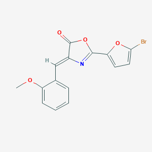 molecular formula C15H10BrNO4 B378373 2-(5-bromo-2-furyl)-4-(2-methoxybenzylidene)-1,3-oxazol-5(4H)-one 