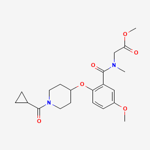 molecular formula C21H28N2O6 B3783755 methyl N-(2-{[1-(cyclopropylcarbonyl)-4-piperidinyl]oxy}-5-methoxybenzoyl)-N-methylglycinate 