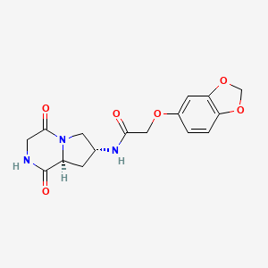 molecular formula C16H17N3O6 B3783762 2-(1,3-benzodioxol-5-yloxy)-N-[(7R,8aS)-1,4-dioxooctahydropyrrolo[1,2-a]pyrazin-7-yl]acetamide 