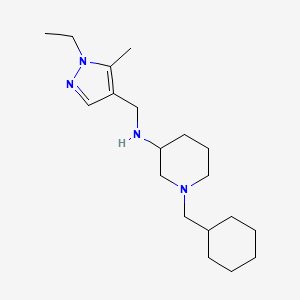 1-(cyclohexylmethyl)-N-[(1-ethyl-5-methylpyrazol-4-yl)methyl]piperidin-3-amine