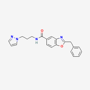 2-benzyl-N-[3-(1H-pyrazol-1-yl)propyl]-1,3-benzoxazole-5-carboxamide