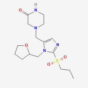 4-[[3-(Oxolan-2-ylmethyl)-2-propylsulfonylimidazol-4-yl]methyl]piperazin-2-one