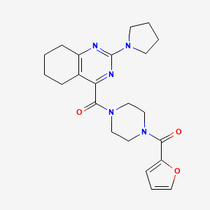 molecular formula C22H27N5O3 B3783821 4-{[4-(2-furoyl)-1-piperazinyl]carbonyl}-2-(1-pyrrolidinyl)-5,6,7,8-tetrahydroquinazoline 