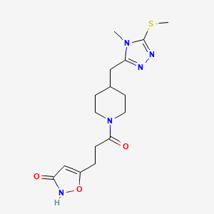 molecular formula C16H23N5O3S B3783841 5-[3-(4-{[4-methyl-5-(methylthio)-4H-1,2,4-triazol-3-yl]methyl}piperidin-1-yl)-3-oxopropyl]isoxazol-3-ol 