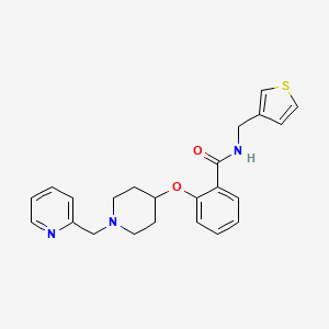 molecular formula C23H25N3O2S B3783846 2-{[1-(2-pyridinylmethyl)-4-piperidinyl]oxy}-N-(3-thienylmethyl)benzamide 