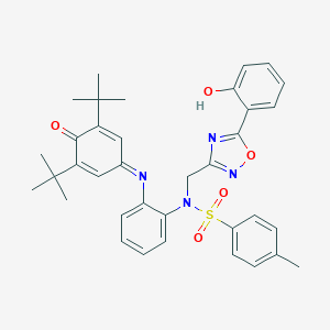 molecular formula C36H38N4O5S B378389 N-{2-[(3,5-ditert-butyl-4-oxo-2,5-cyclohexadien-1-ylidene)amino]phenyl}-N-{[5-(2-hydroxyphenyl)-1,2,4-oxadiazol-3-yl]methyl}-4-methylbenzenesulfonamide 