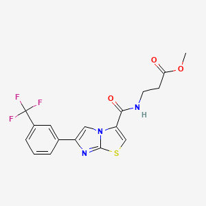 Methyl 3-[[6-[3-(trifluoromethyl)phenyl]imidazo[2,1-b][1,3]thiazole-3-carbonyl]amino]propanoate