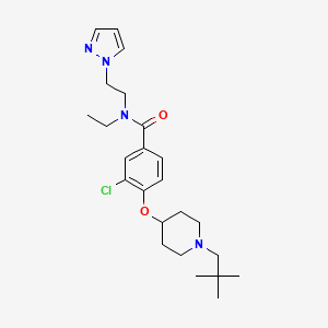 3-chloro-4-{[1-(2,2-dimethylpropyl)-4-piperidinyl]oxy}-N-ethyl-N-[2-(1H-pyrazol-1-yl)ethyl]benzamide