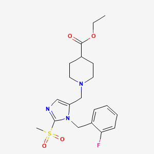 ethyl 1-{[1-(2-fluorobenzyl)-2-(methylsulfonyl)-1H-imidazol-5-yl]methyl}-4-piperidinecarboxylate