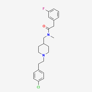 molecular formula C23H28ClFN2O B3783954 N-({1-[2-(4-chlorophenyl)ethyl]-4-piperidinyl}methyl)-2-(3-fluorophenyl)-N-methylacetamide 