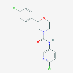 molecular formula C16H15Cl2N3O2 B3783992 2-(4-chlorophenyl)-N-(6-chloropyridin-3-yl)morpholine-4-carboxamide 