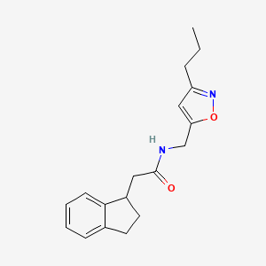 2-(2,3-dihydro-1H-inden-1-yl)-N-[(3-propylisoxazol-5-yl)methyl]acetamide