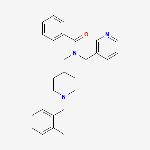 molecular formula C27H31N3O B3784057 N-{[1-(2-methylbenzyl)-4-piperidinyl]methyl}-N-(3-pyridinylmethyl)benzamide 