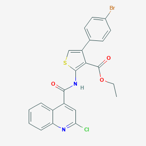 Ethyl 4-(4-bromophenyl)-2-{[(2-chloro-4-quinolinyl)carbonyl]amino}-3-thiophenecarboxylate