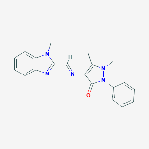 1,5-dimethyl-4-{[(1-methyl-1H-benzimidazol-2-yl)methylene]amino}-2-phenyl-1,2-dihydro-3H-pyrazol-3-one
