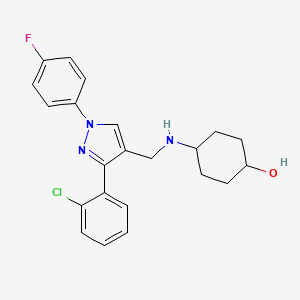 trans-4-({[3-(2-chlorophenyl)-1-(4-fluorophenyl)-1H-pyrazol-4-yl]methyl}amino)cyclohexanol