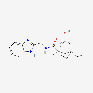 molecular formula C21H27N3O2 B3784085 N-(1H-benzimidazol-2-ylmethyl)-3-ethyl-5-hydroxyadamantane-1-carboxamide 