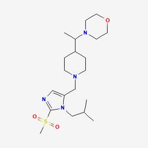 molecular formula C20H36N4O3S B3784110 4-[1-[1-[[3-(2-Methylpropyl)-2-methylsulfonylimidazol-4-yl]methyl]piperidin-4-yl]ethyl]morpholine 