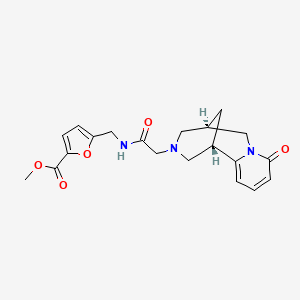 molecular formula C20H23N3O5 B3784125 methyl 5-[({[(1S,5R)-8-oxo-1,5,6,8-tetrahydro-2H-1,5-methanopyrido[1,2-a][1,5]diazocin-3(4H)-yl]acetyl}amino)methyl]-2-furoate 