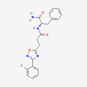 (2S)-2-({3-[3-(2-fluorophenyl)-1,2,4-oxadiazol-5-yl]propanoyl}amino)-3-phenylpropanamide