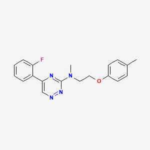 molecular formula C19H19FN4O B3784150 5-(2-fluorophenyl)-N-methyl-N-[2-(4-methylphenoxy)ethyl]-1,2,4-triazin-3-amine 